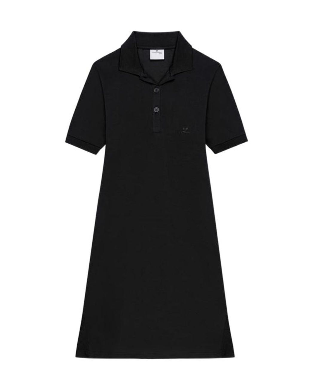 Courreges Black Courrèges Short-Sleeved Polo Mini Dress