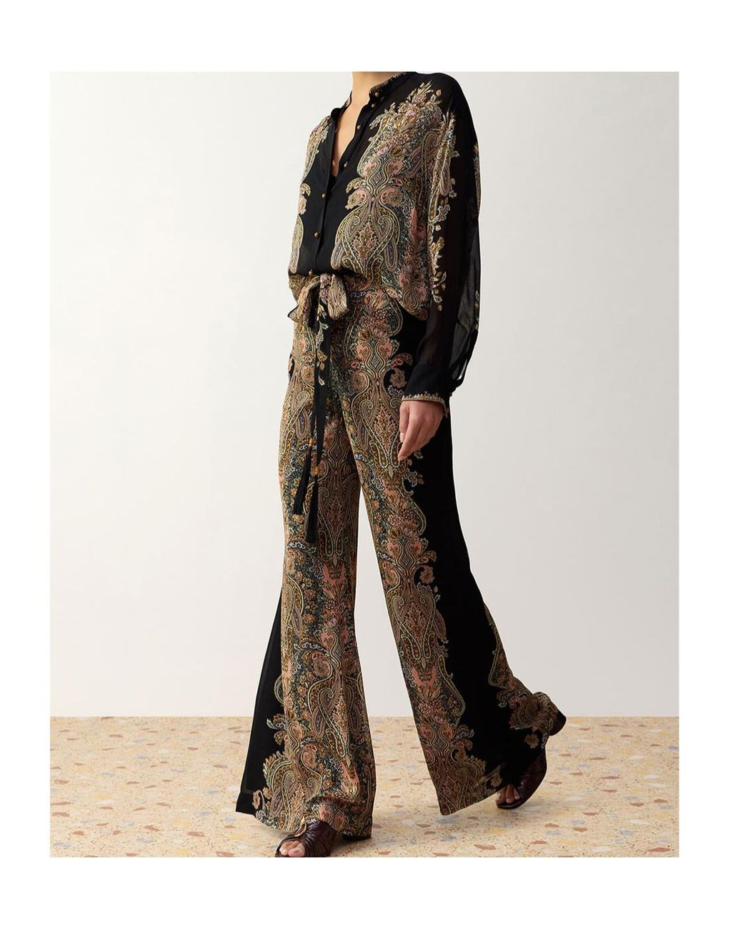 Zimmermann Brown Clash Georgette Pant
