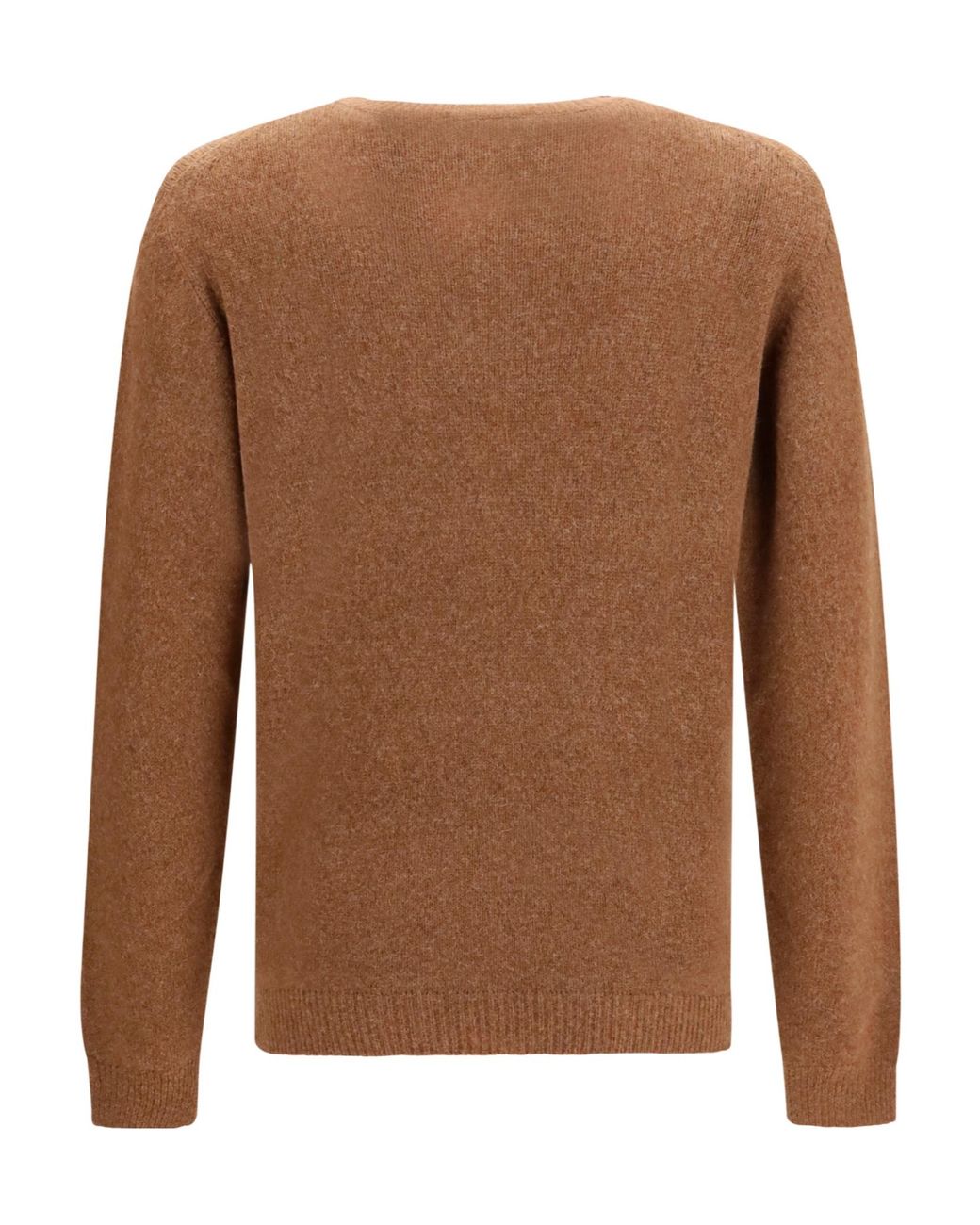Roberto Collina Brown Ribbed Crewneck Knitted Sweater for men