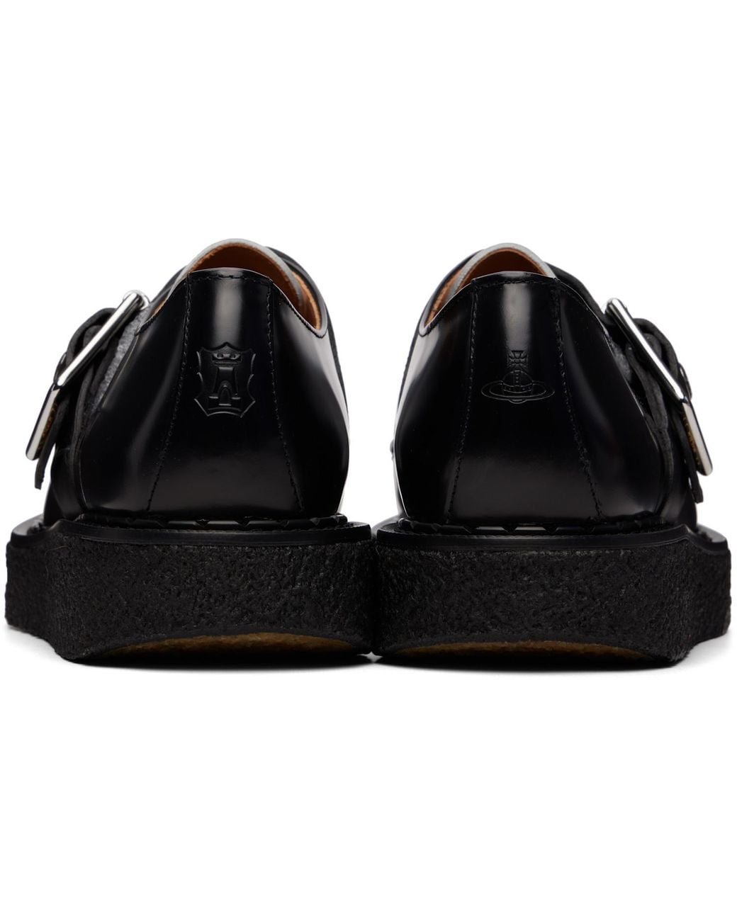 Vivienne Westwood Black X George Cox Collaboration Point Toe Monk Shoes for men