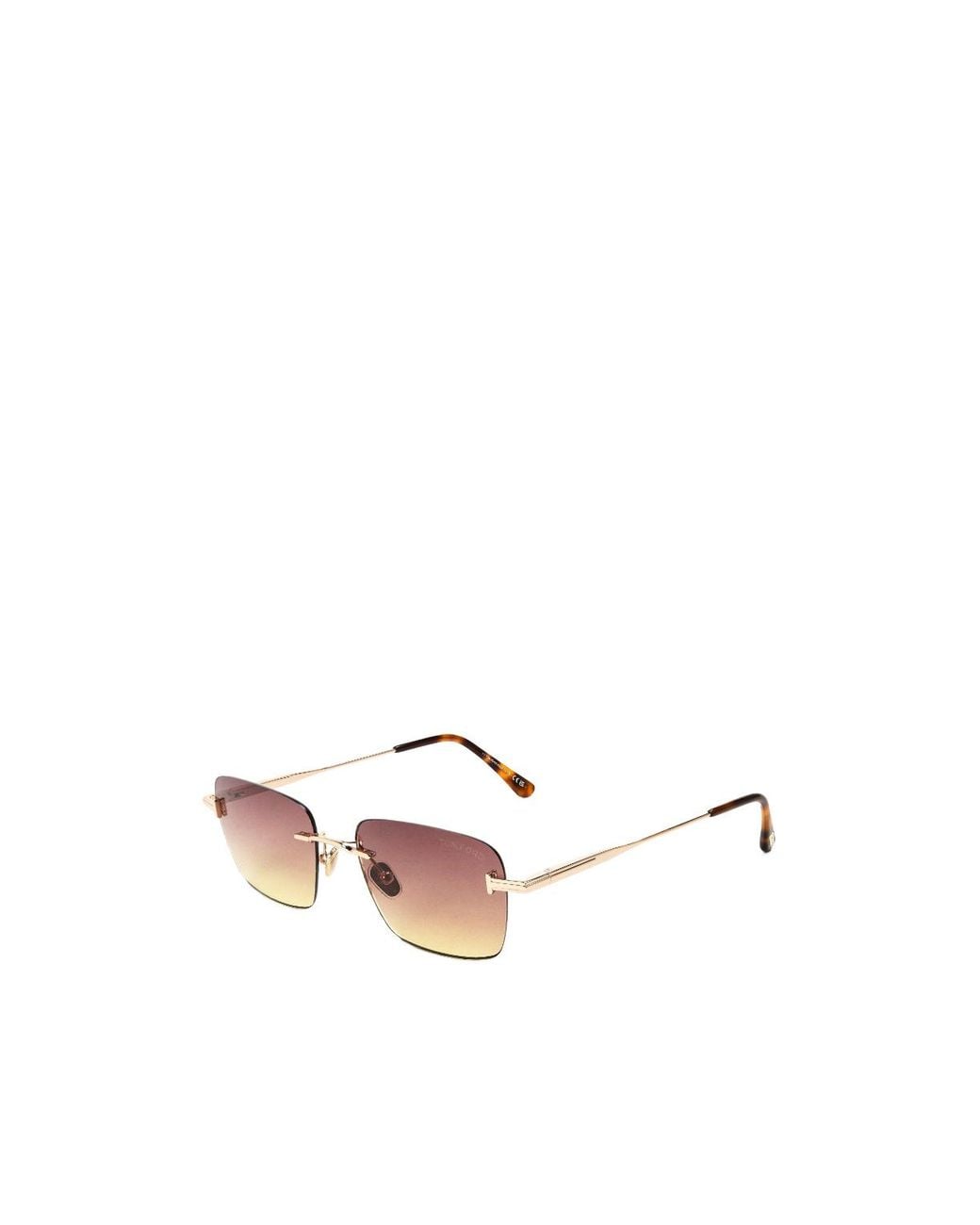 Tom Ford White Frameless Square Sunglasses for men