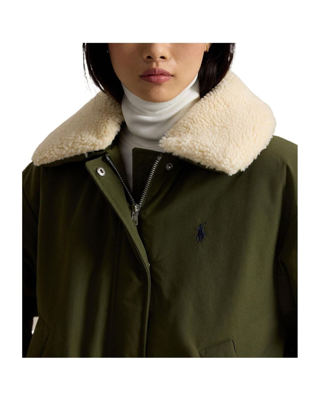 Polo Ralph Lauren Green Cropped Padded Coat