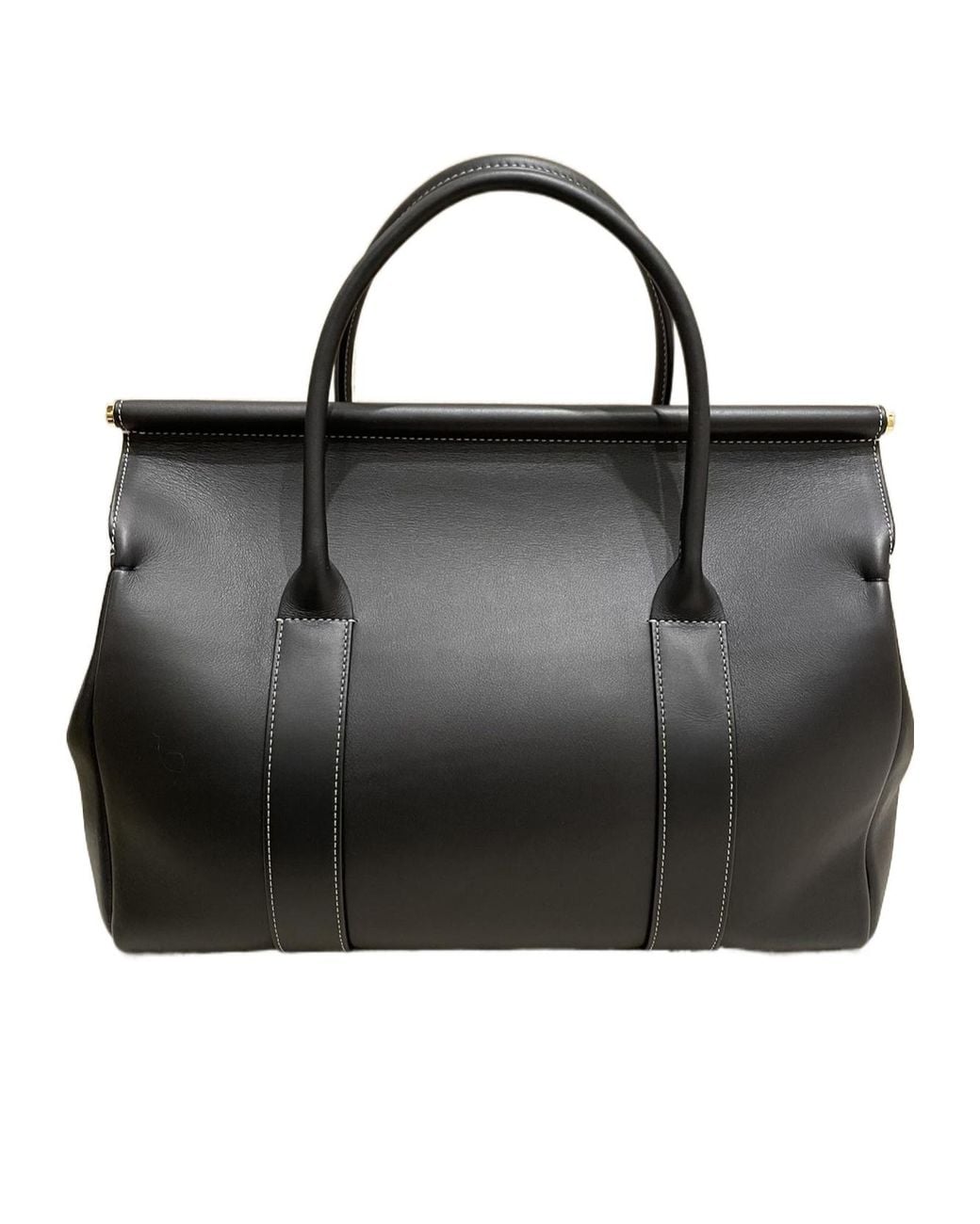 Loro Piana Black Stitch Detail Handbag