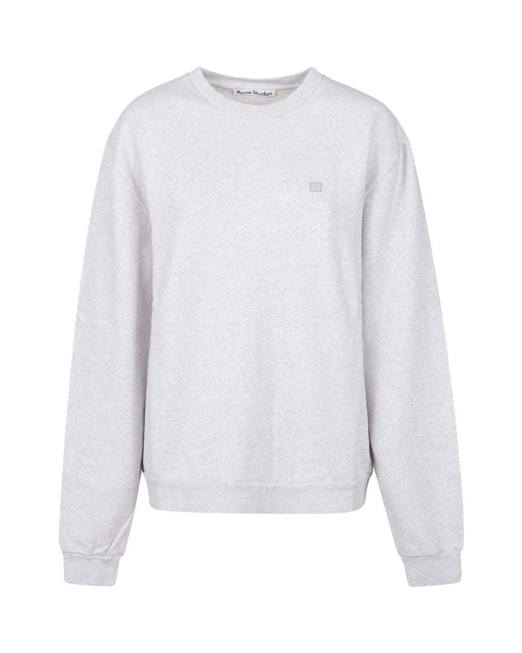 Acne White Fleece Crew-Neck Sweatshirt for men