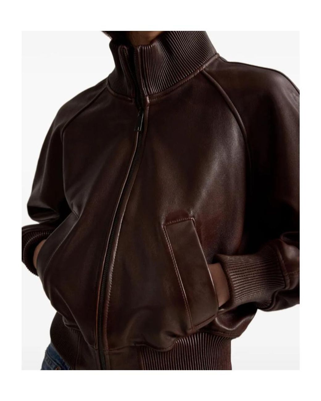 Polo Ralph Lauren Brown Zip-Up High Neck Jacket