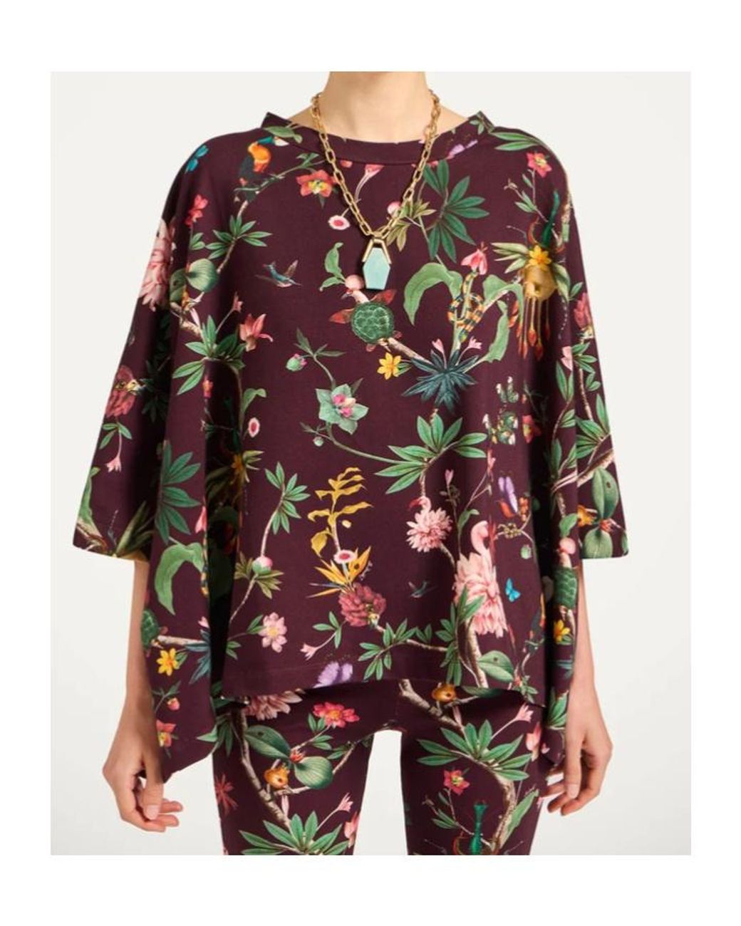 LaDoubleJ Red Floral Short-Sleeve Blouse