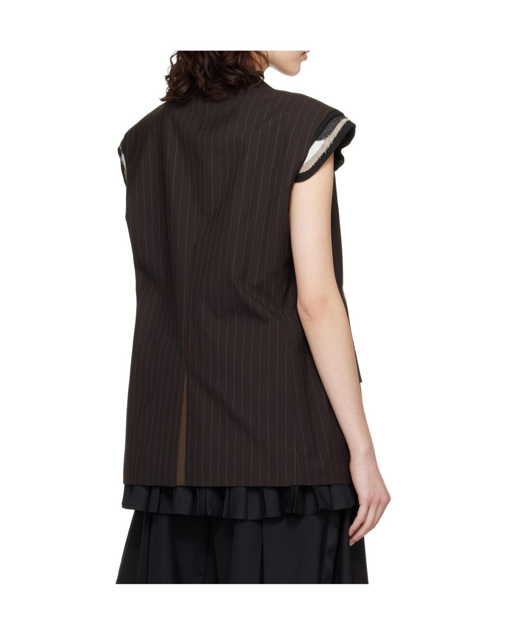 Sacai Black Striped Vest