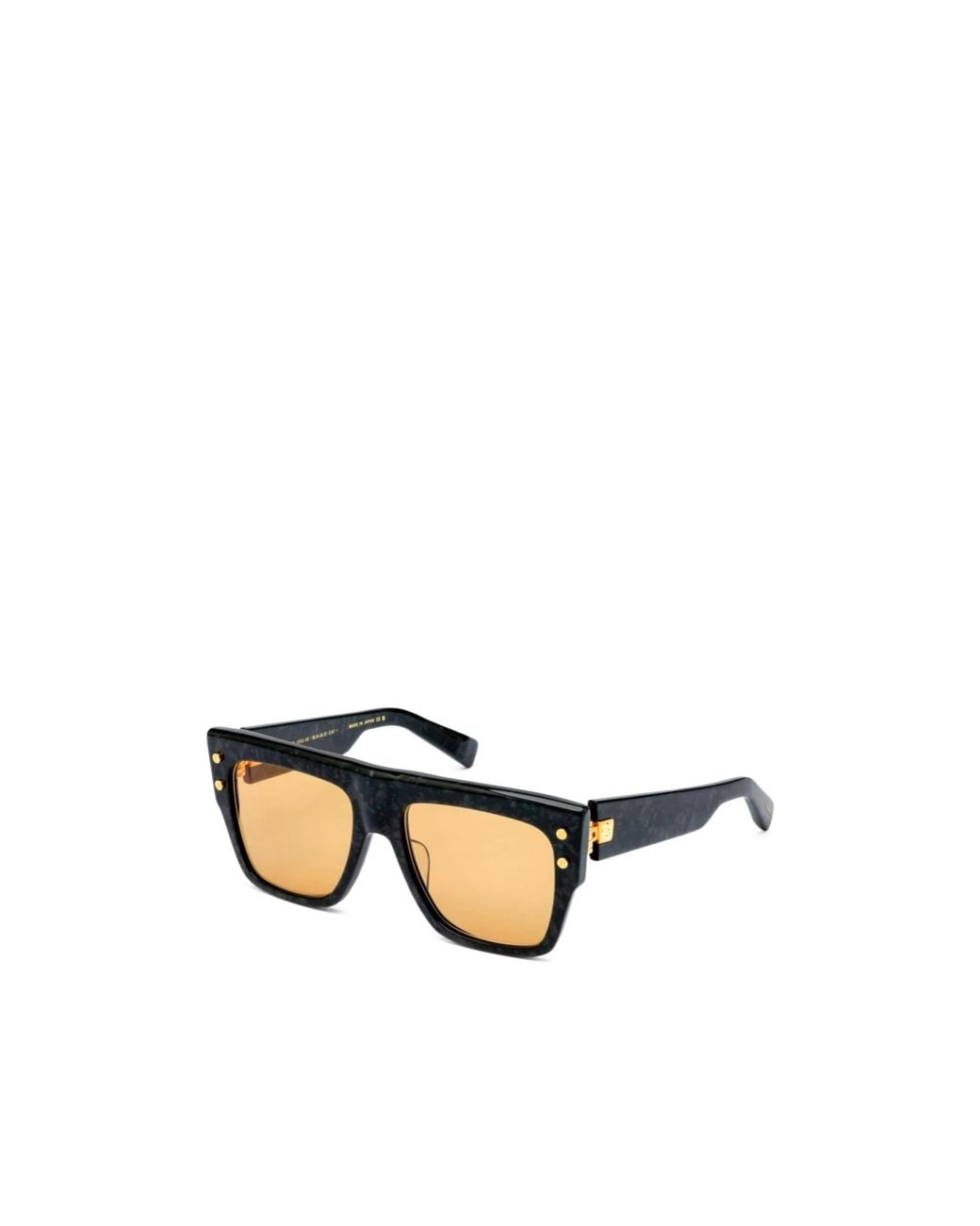 Balmain Metallic Eyewear Curved Tip Square Frame Sunglasses for men