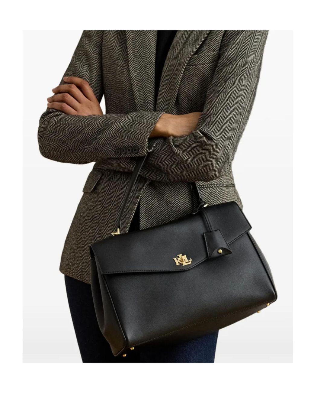 Ralph Lauren Black Farrah Shoulder Bag