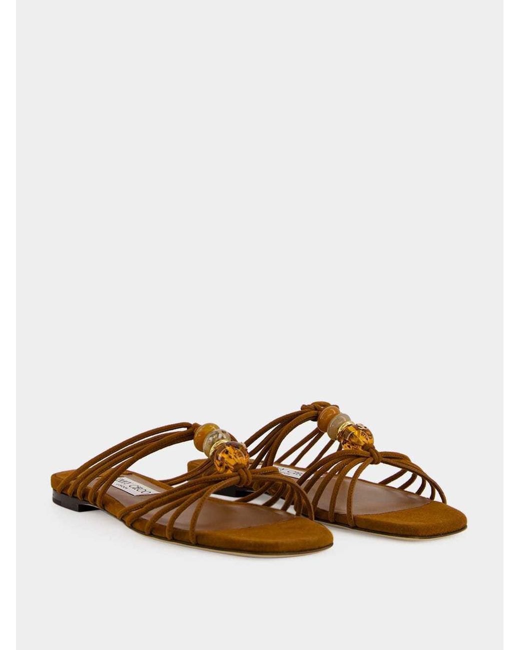 Jimmy Choo Brown Beaded Sandals
