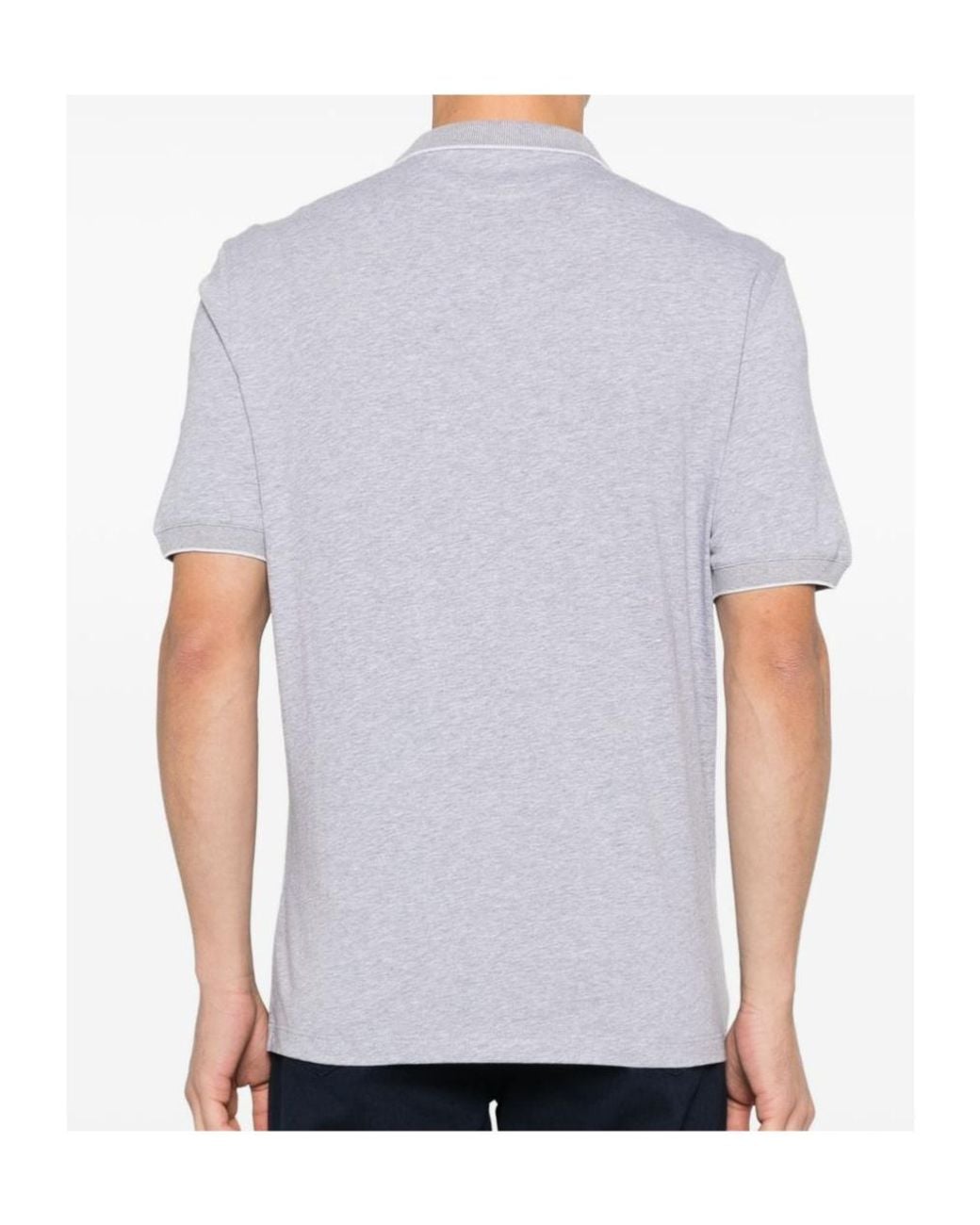 Brunello Cucinelli White Logo Embroidered Short-Sleeved Polo Shirt for men