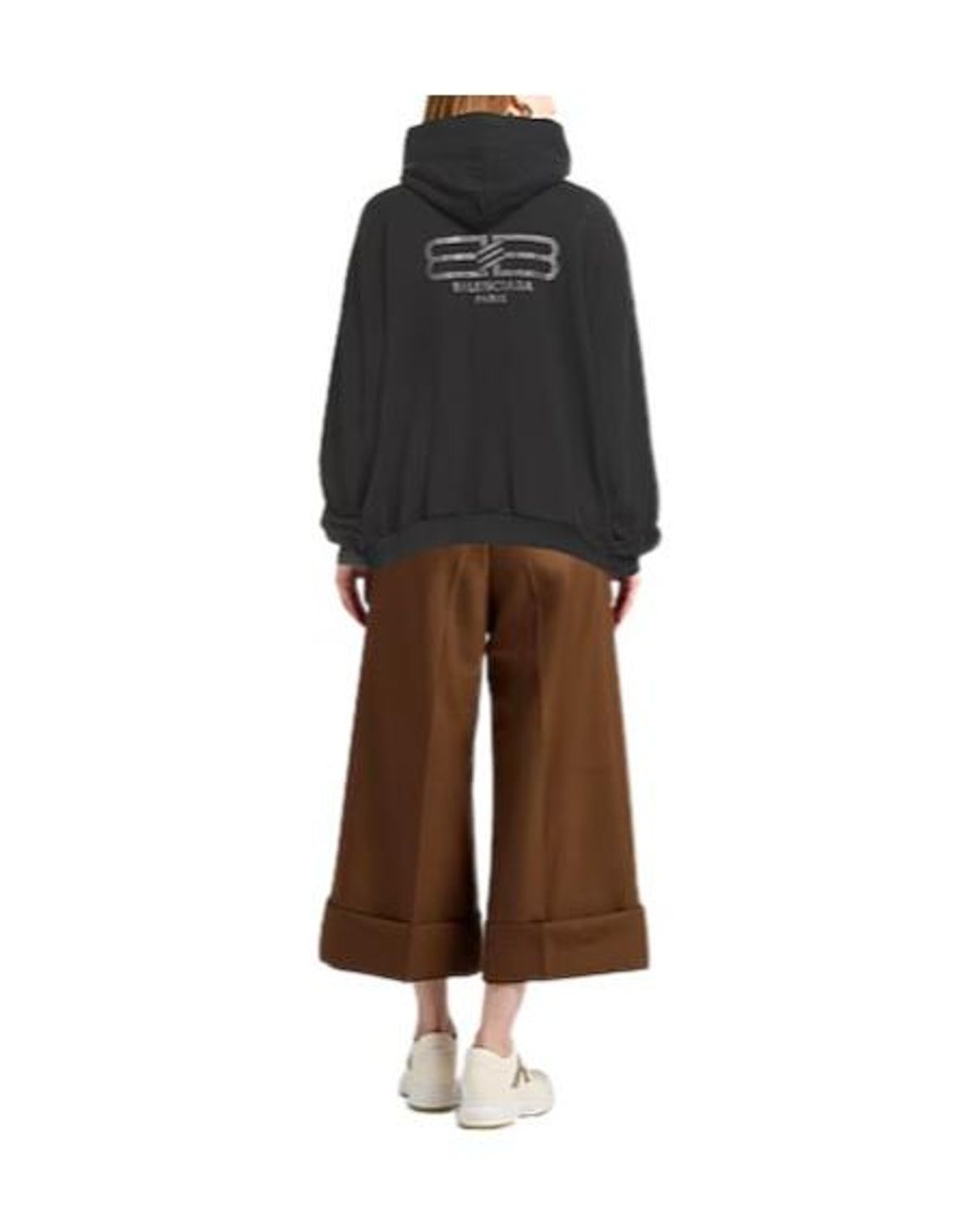 Balenciaga Black Solid Color Hoodie