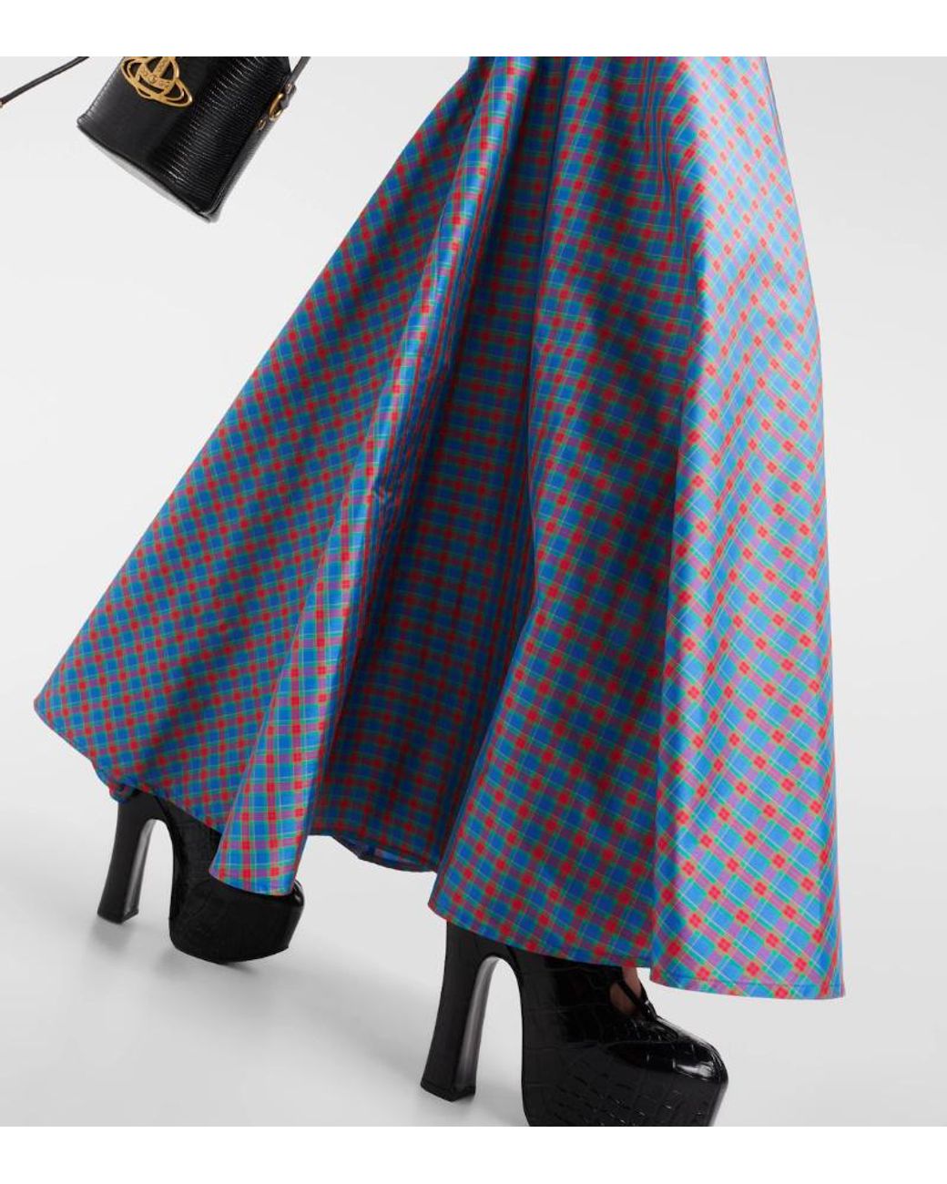 Vivienne Westwood Blue Plaid Ruffle Skirt