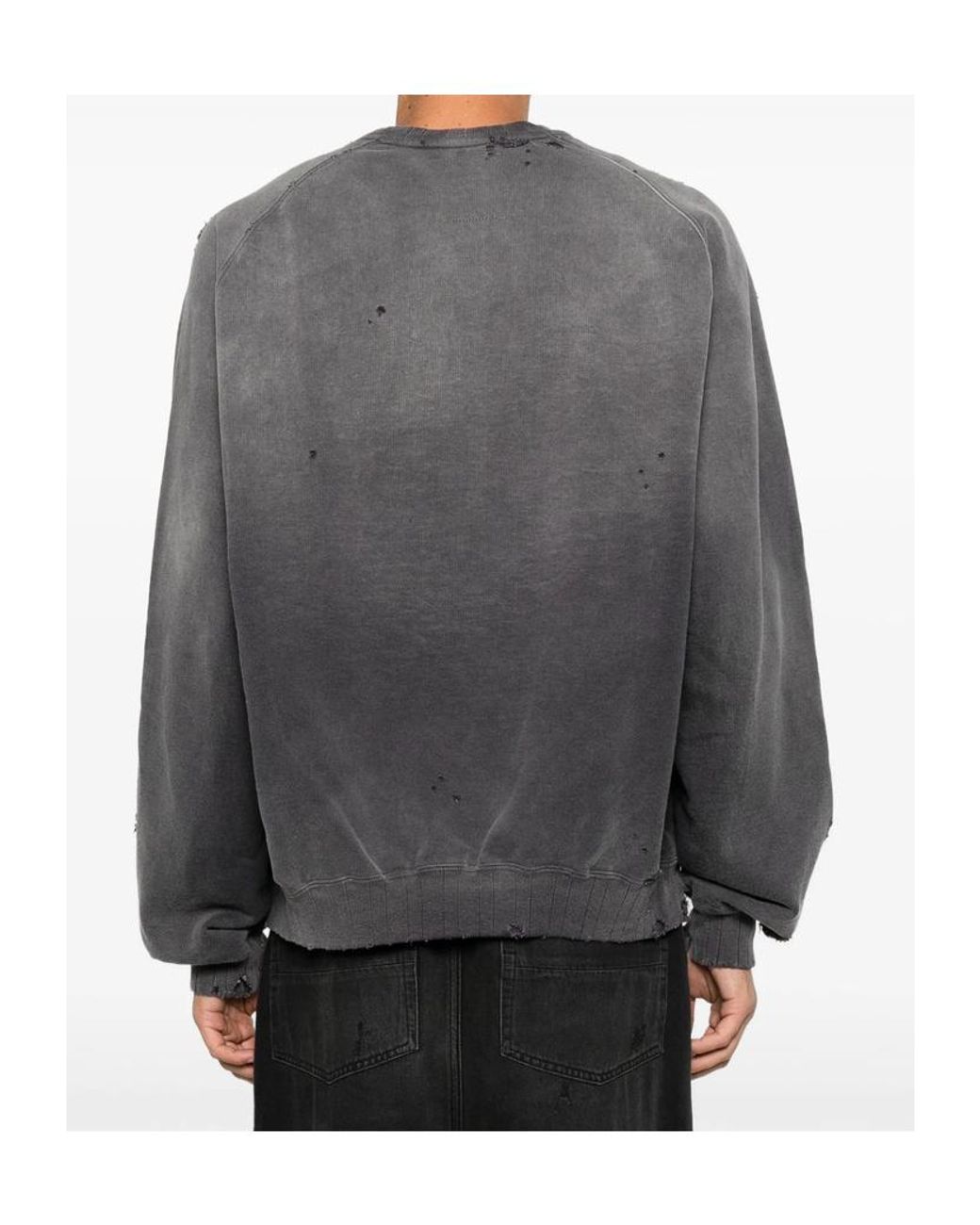 Maison Mihara Yasuhiro Gray Long-Sleeve Crew-Neck Sweatshirt for men
