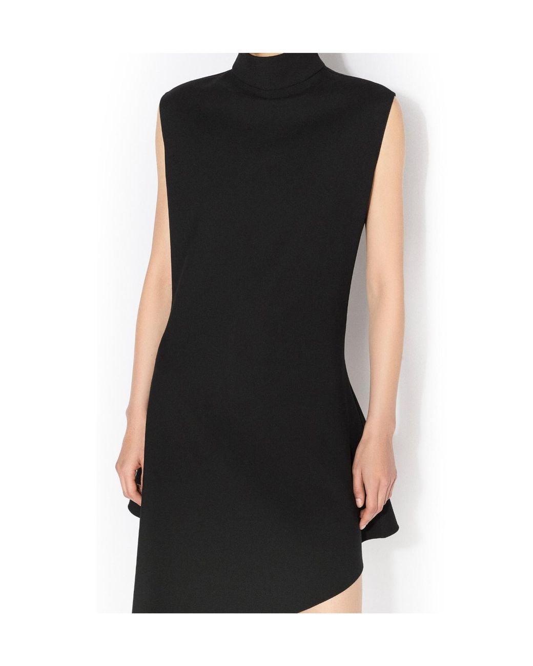 Alaïa Black Wool Asymmetric Mini Dress