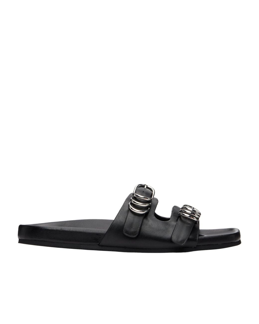 Rag & Bone Black Rue Leather Slippers