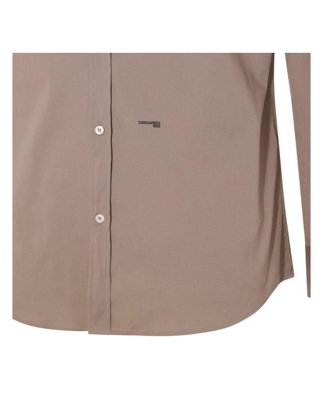 DSquared² Brown Logo Printed Long Sleeved Shirt for men