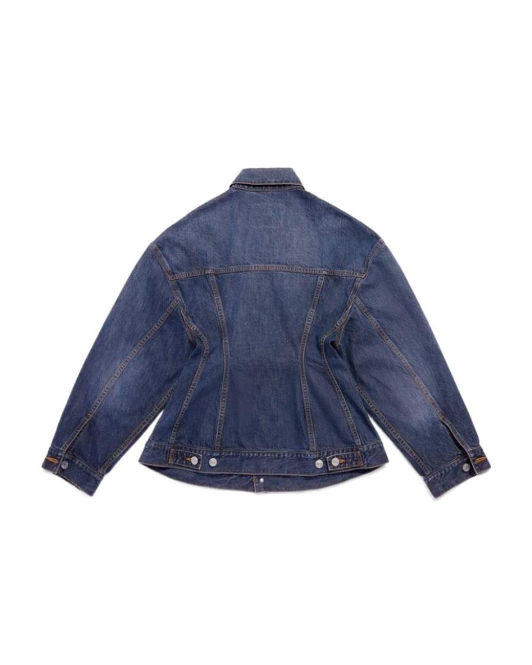 Balenciaga Blue Collared Button-Up Denim Jacket