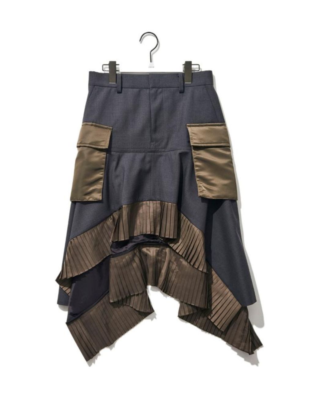 Sacai Gray Suiting X Twill Skirt