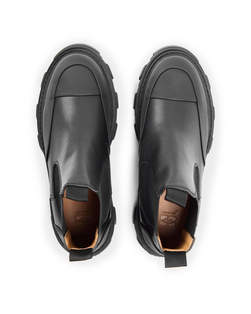 Ganni Black Low-Top Chelsea Boots