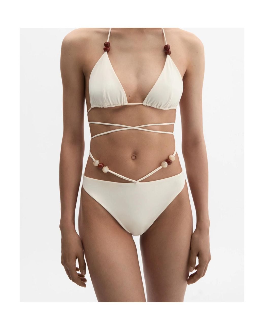 Magda Butrym White Strappy Swim Briefs
