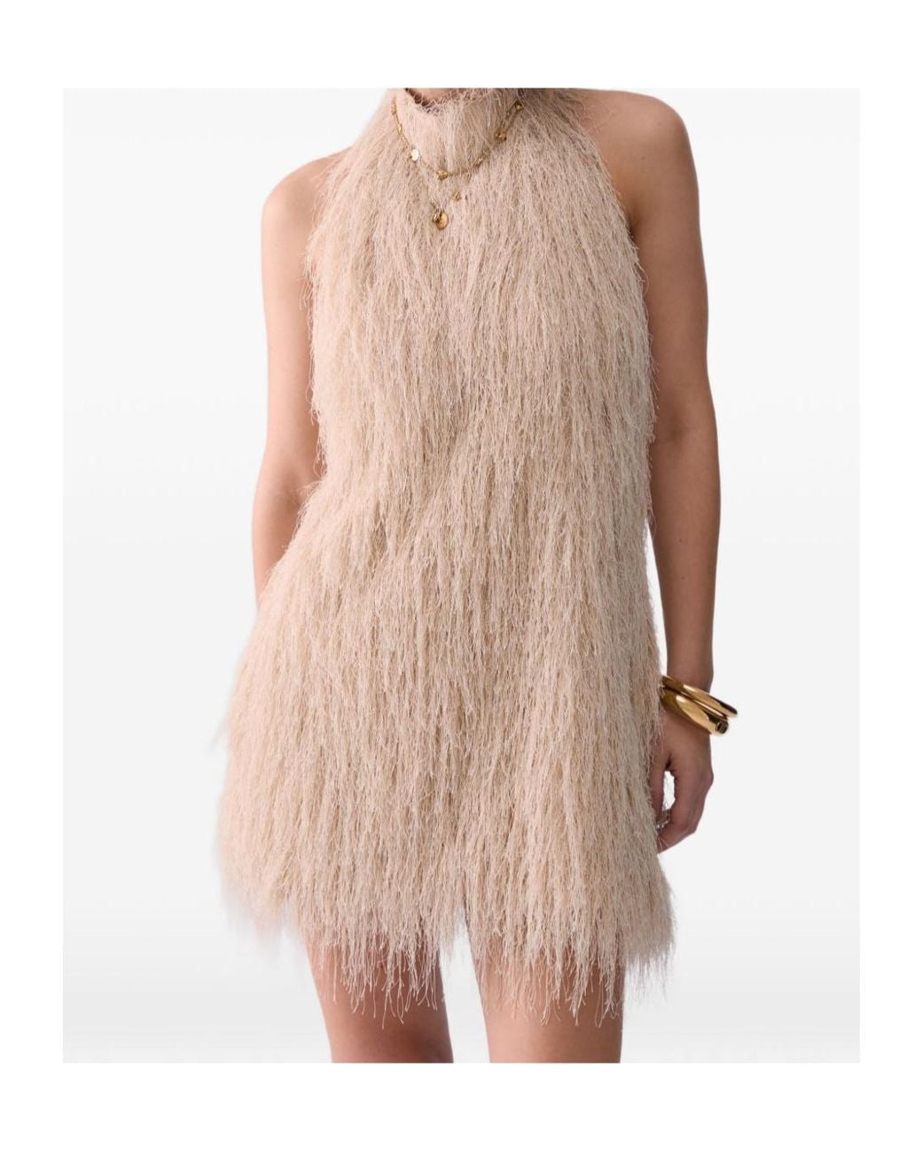 Liu Jo White Short Dress With Frayed Fabric