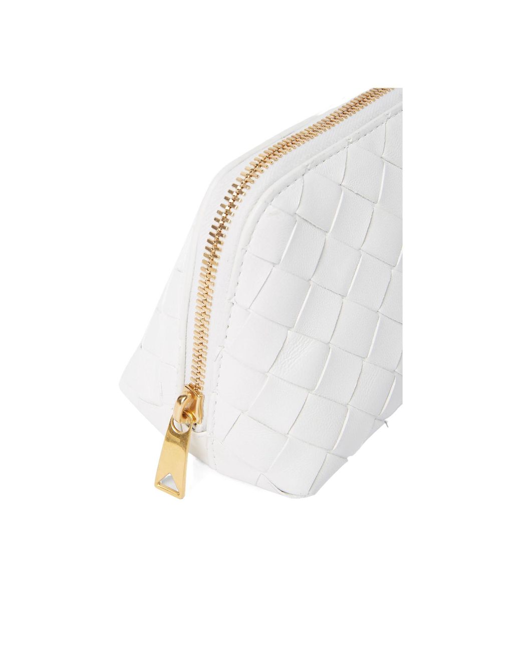 Bottega Veneta White Collision Color V-Shaped Makeup Bag