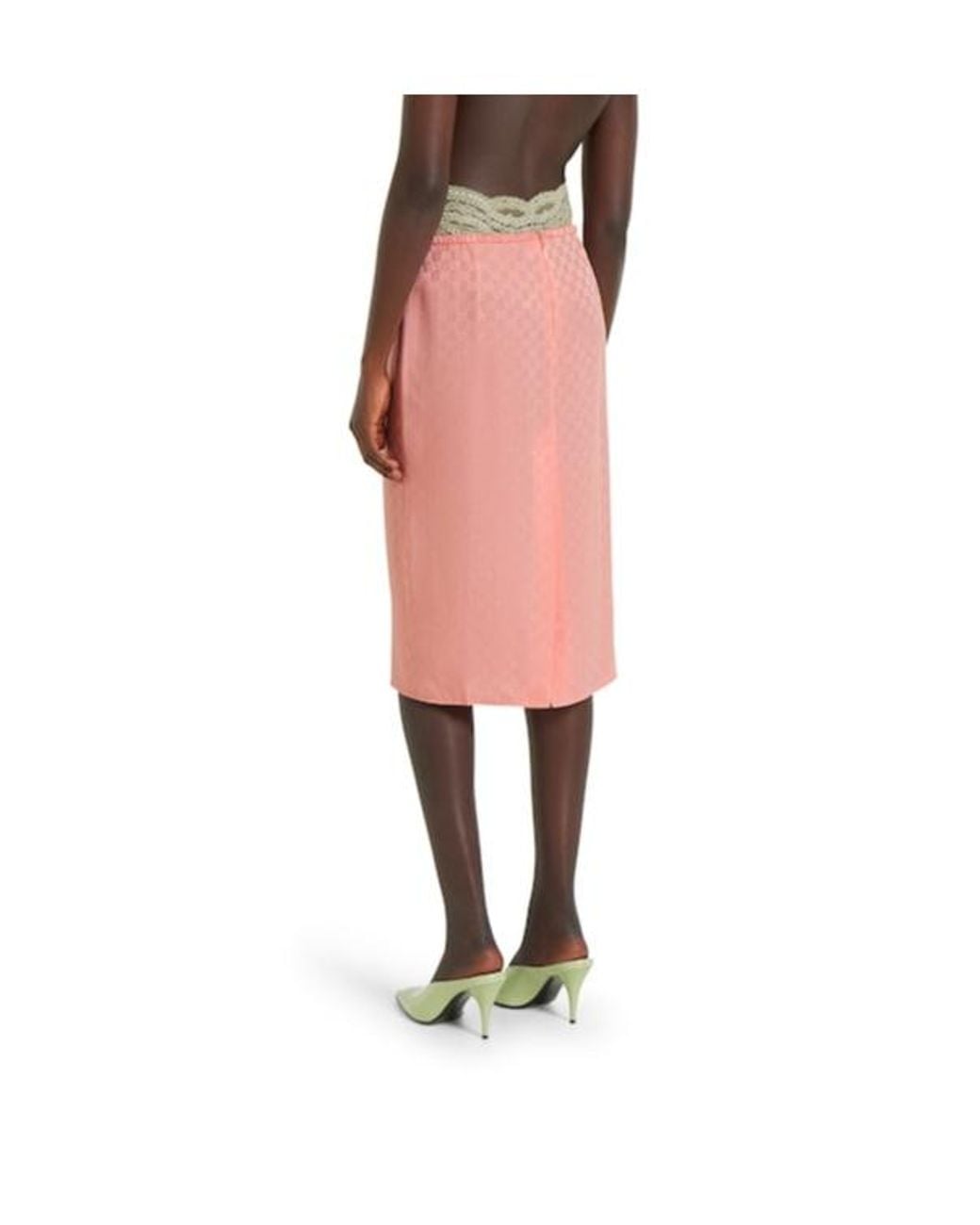 Gucci Pink Gg Jacquard Skirt
