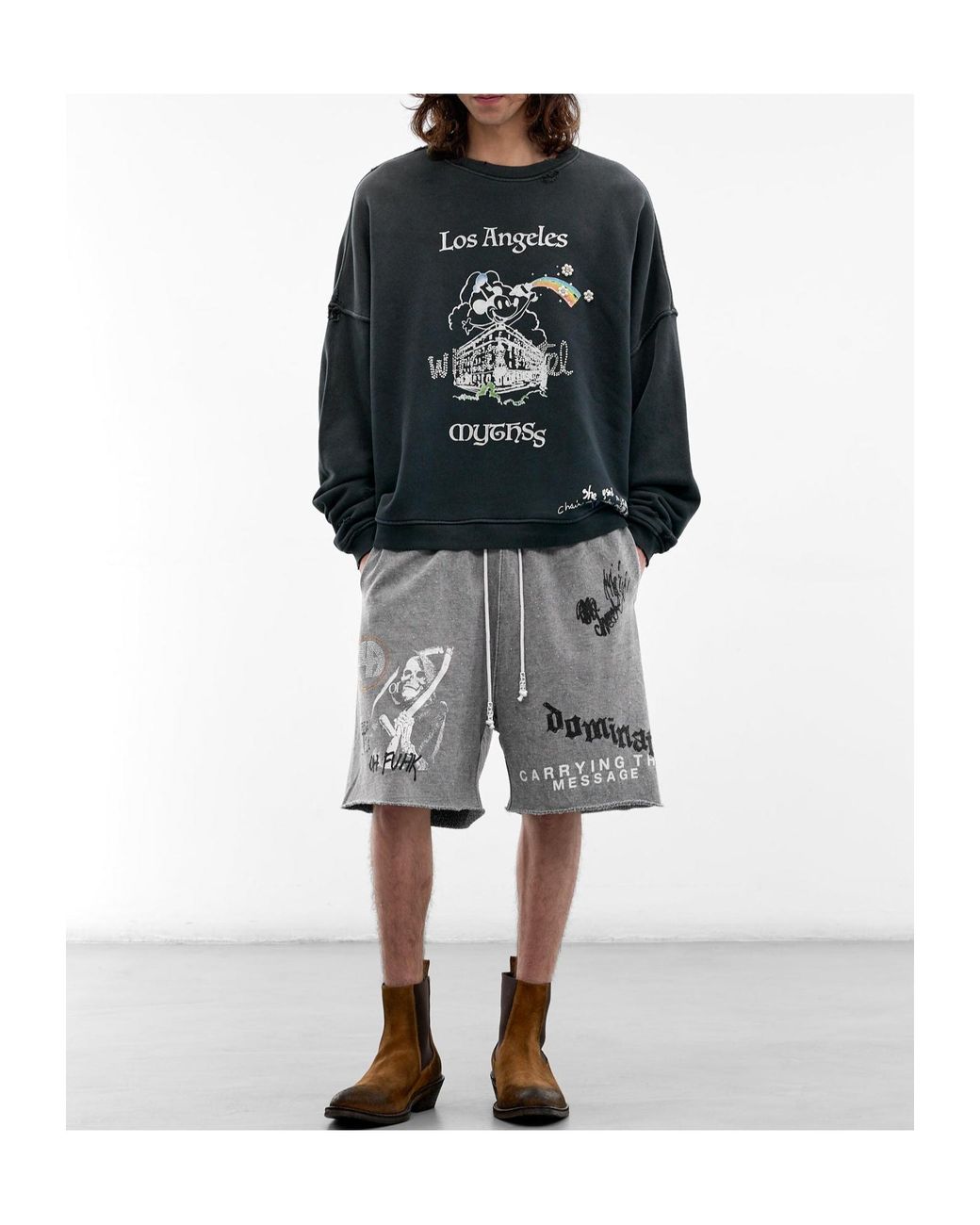 Paly Hollywood Black Crew Neck Sweatshirt for men
