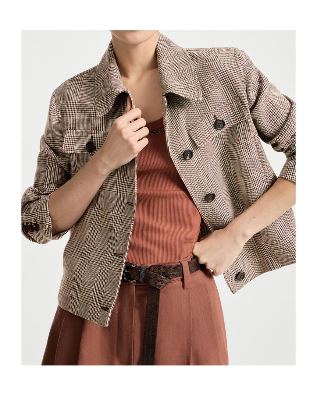 Brunello Cucinelli Gray Prince Of Wales Jacket