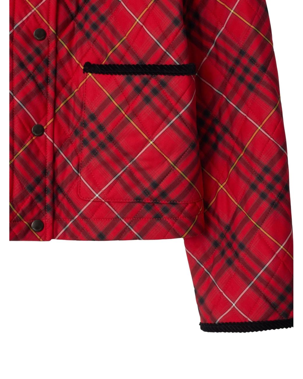 Burberry Red Quilted Cropped Jacket