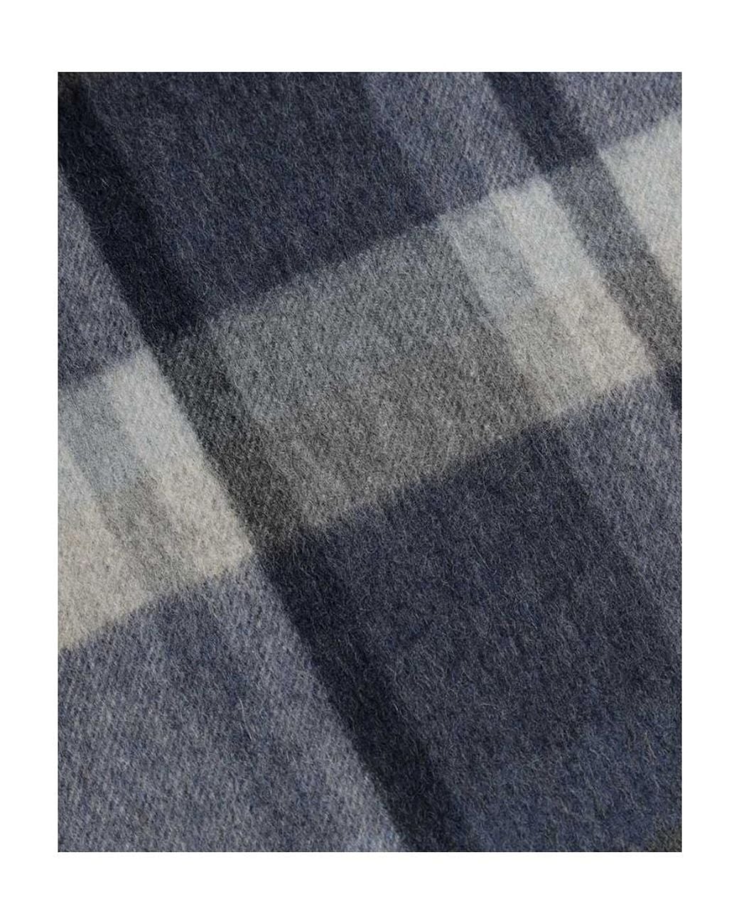 Ferragamo Blue Plaid Detail Scarf