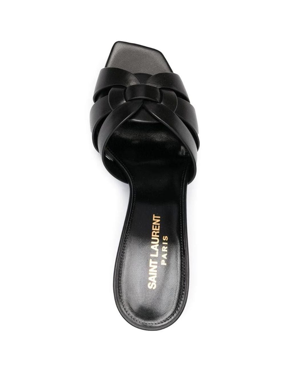 Saint Laurent Black Tribute Heeled Mules
