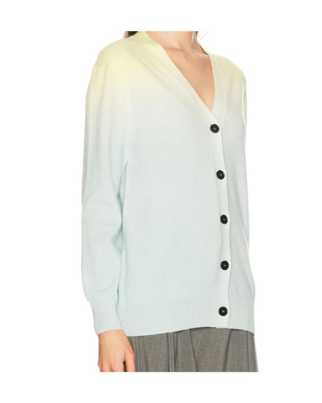 Jil Sander Gray Buttoned Gradient Cardigan