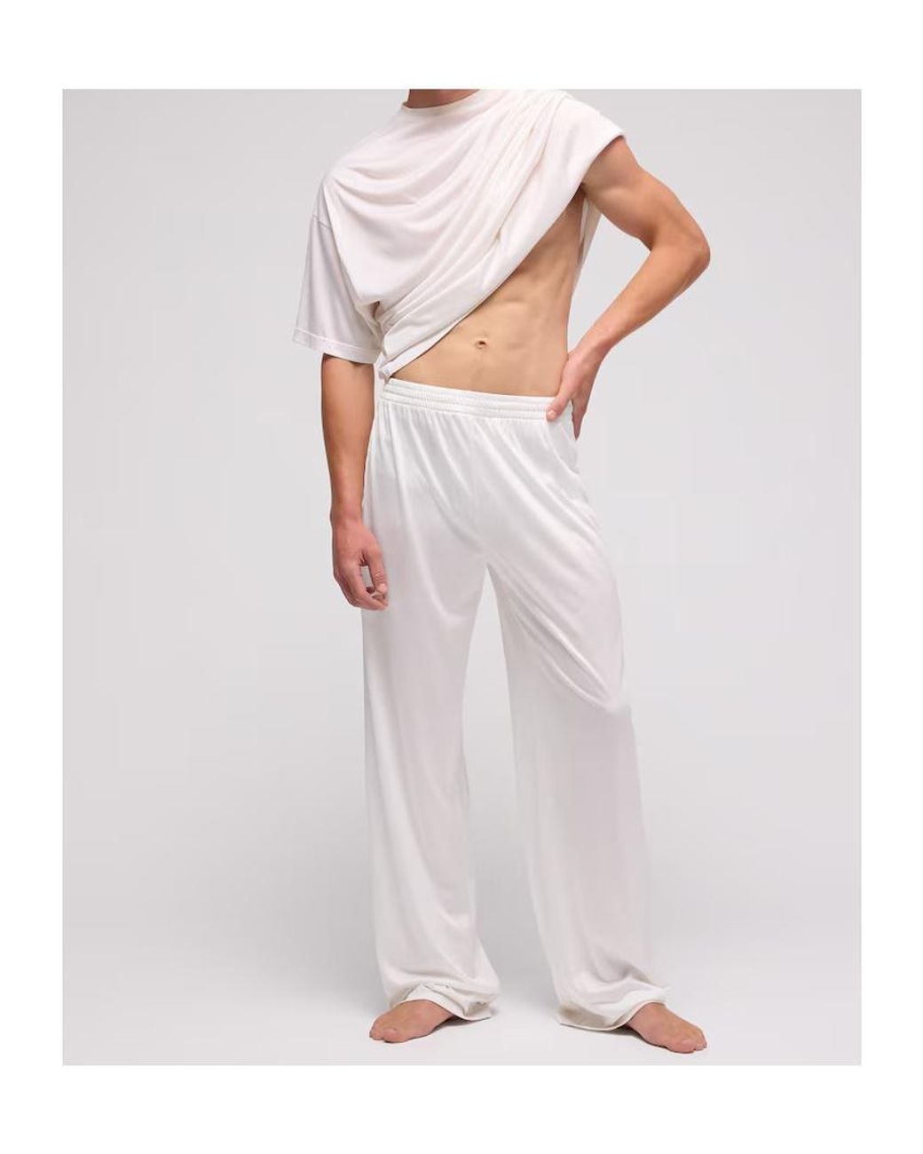 Gucci White Light Silk Jersey Sportswear Pants for men