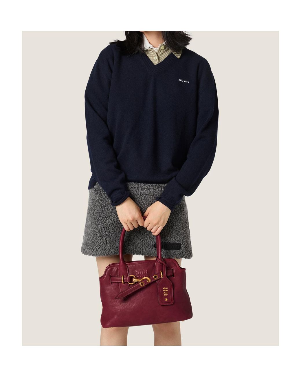 Miu Miu Red Aventure Nappa Leather Bag