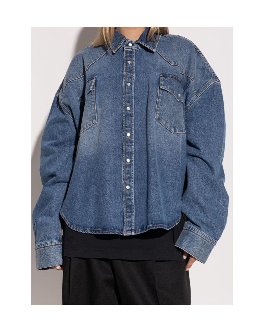 Vetements Blue Long-Sleeved Denim Shirt