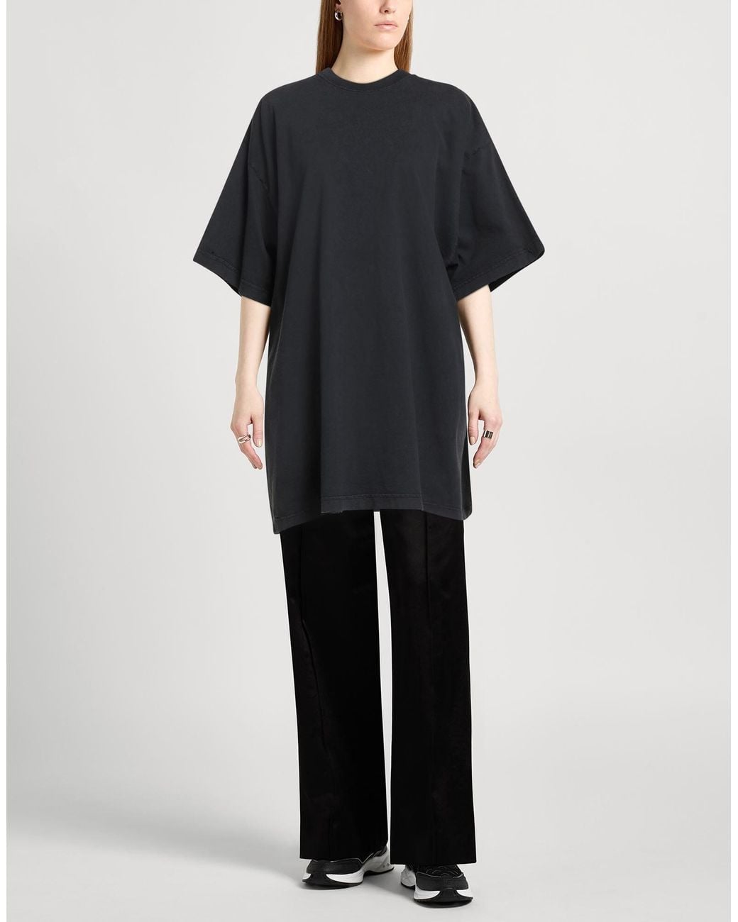 Balenciaga Black Loose Solid Color T-Shirt