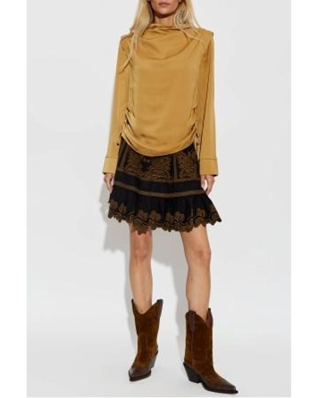 Paris Texas Brown Dakota 60 Western Ankle Boots