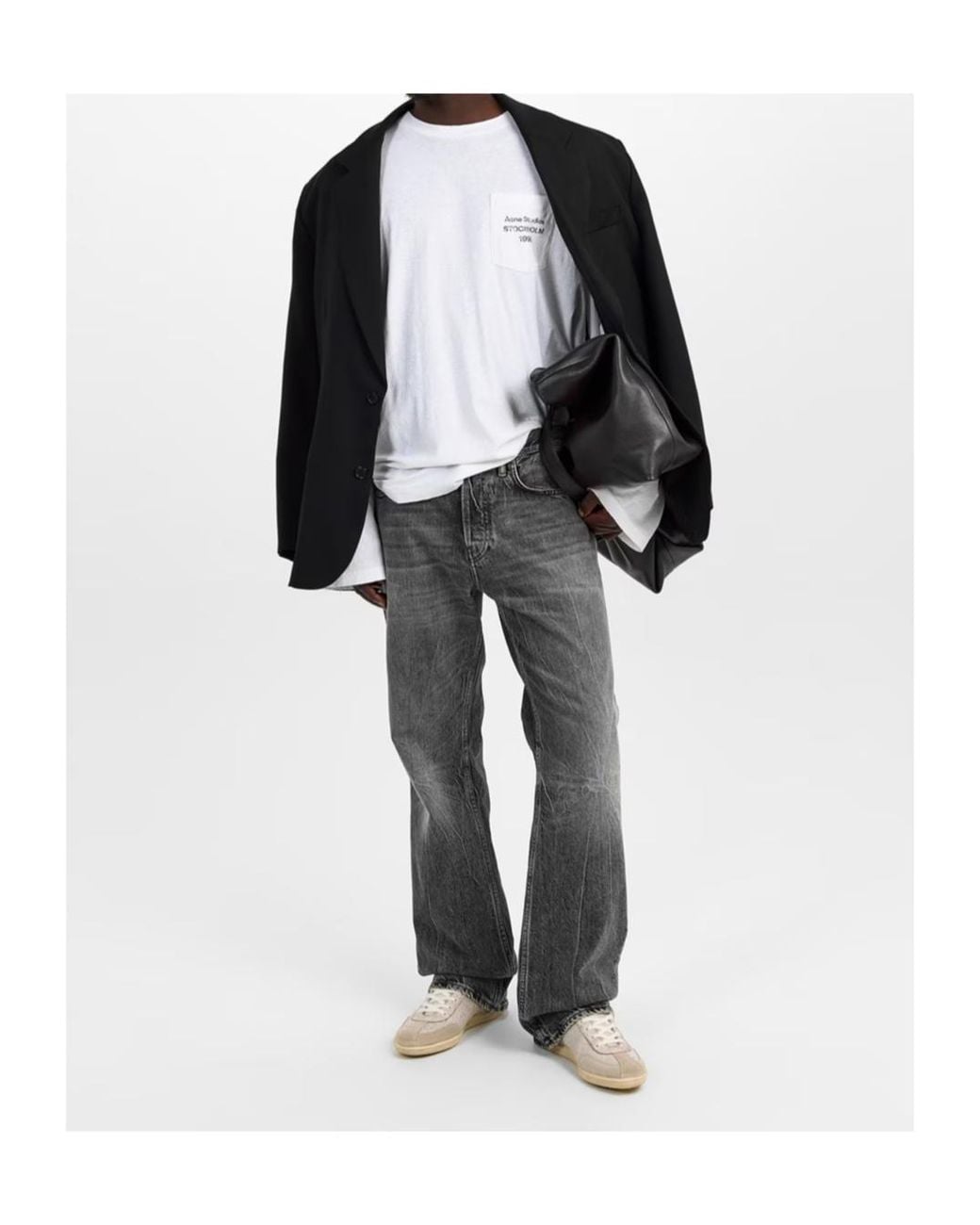 Acne Gray Straight Jeans for men