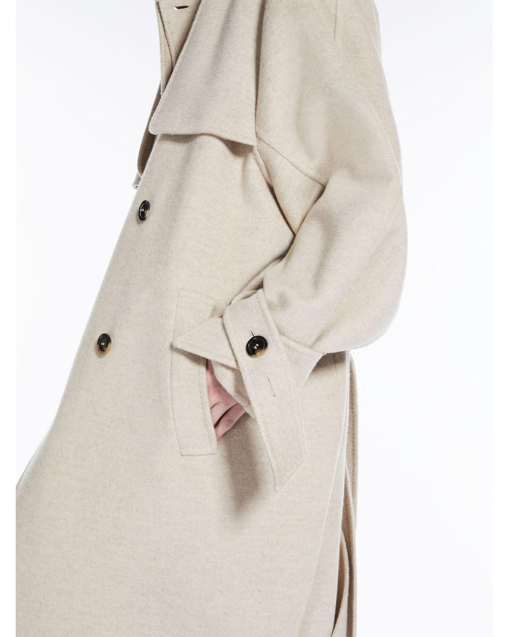 Max Mara White Falcone Oversized Belted Trench Coat