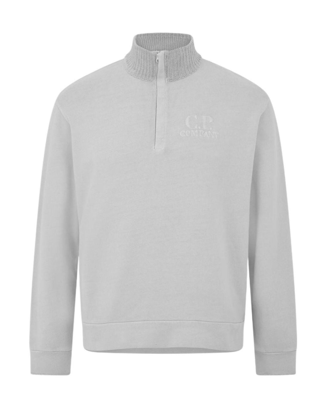 C P Company Gray Polo Collar Sweatshirt for men