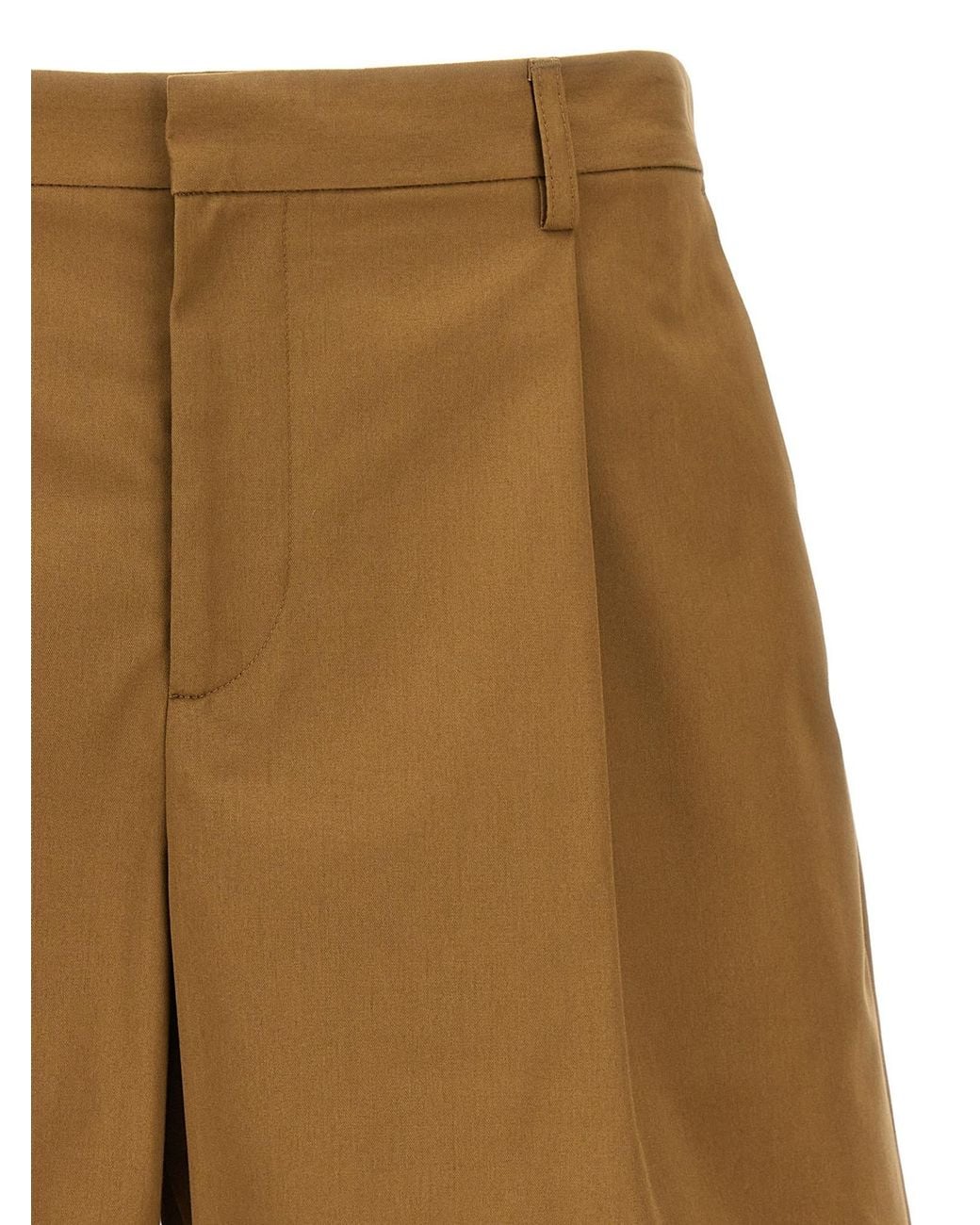 A.P.C. Natural Pleated Bermuda Shorts for men