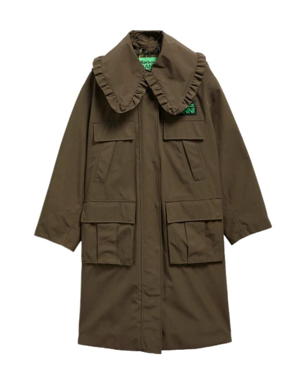 Barbour Green X Ganni Waterproof Parka Jacket