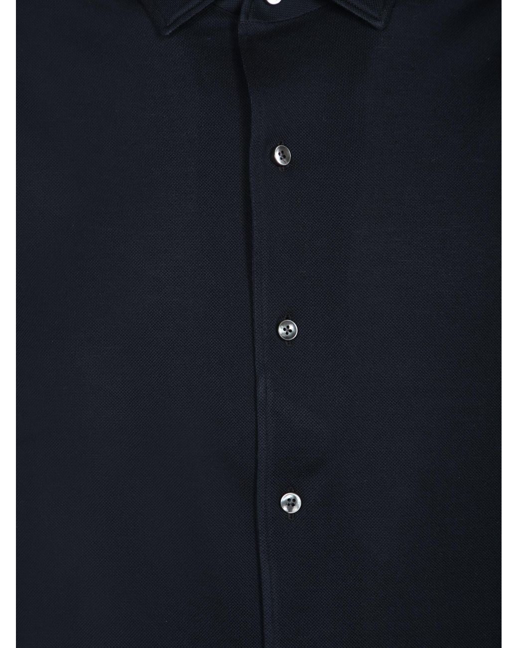 Zegna Blue Long Sleeved Buttoned Classic Shirt for men