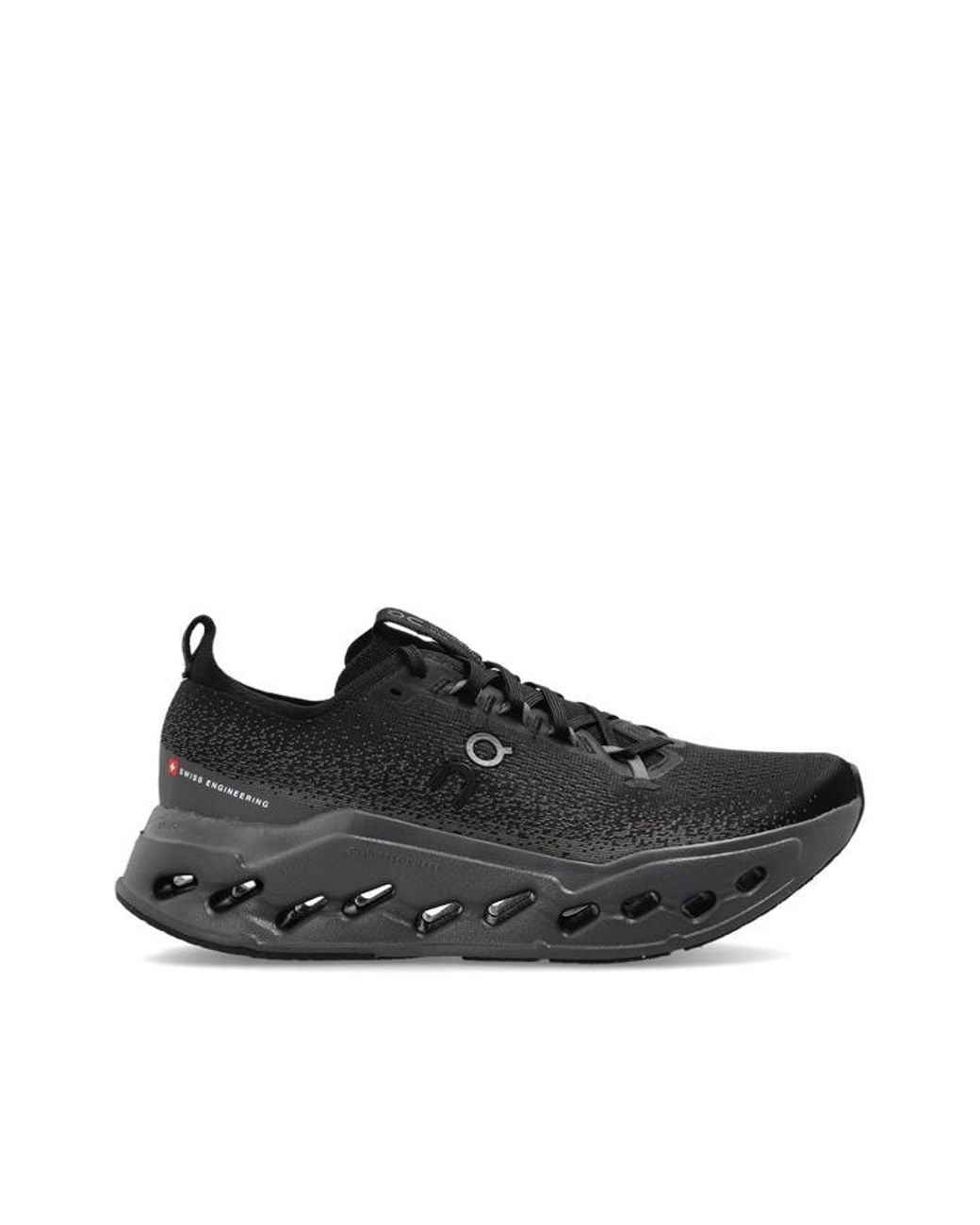 On Shoes Black Mesh Running Shoes for men