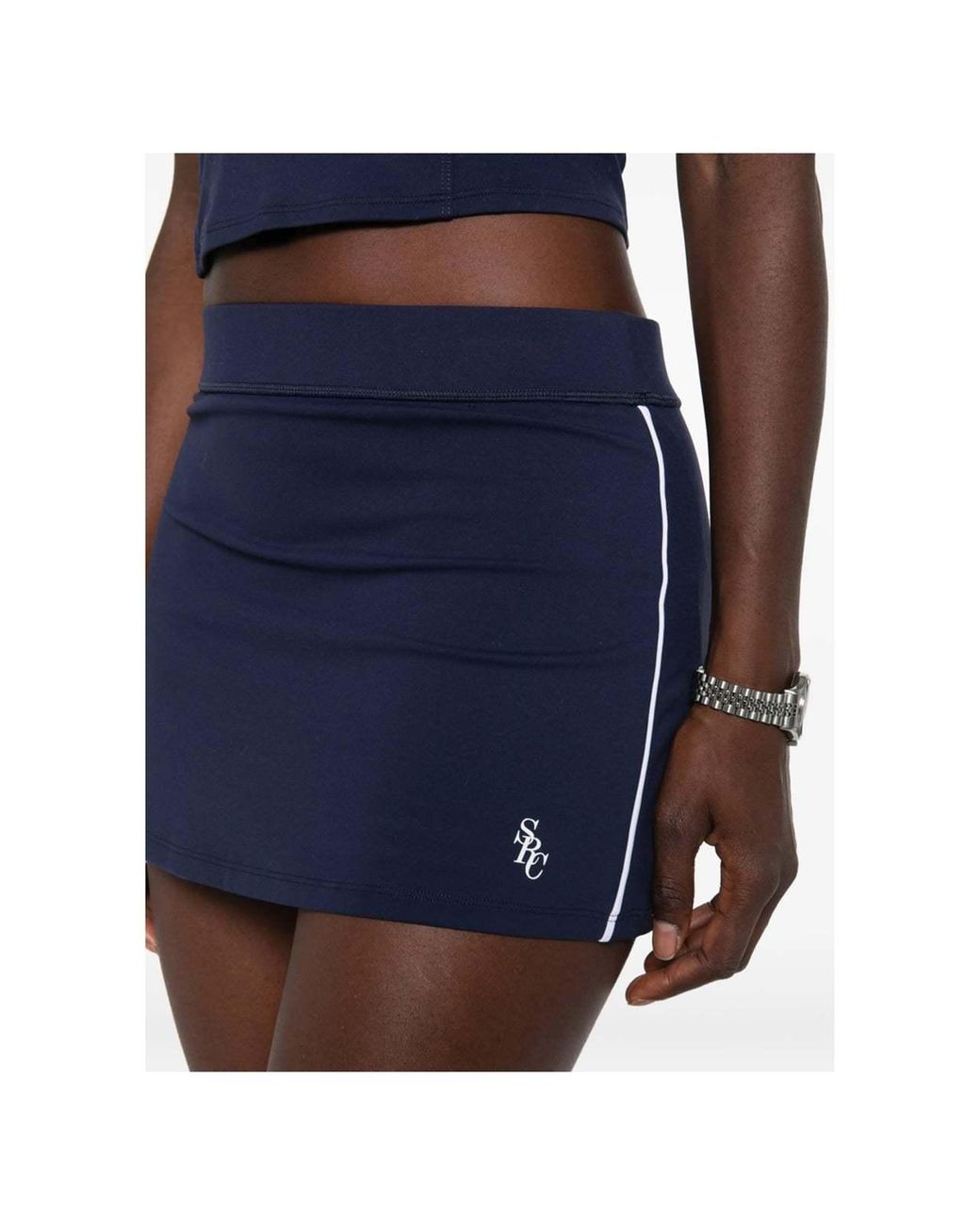 Sporty & Rich Blue Elastic-Waist Skirt