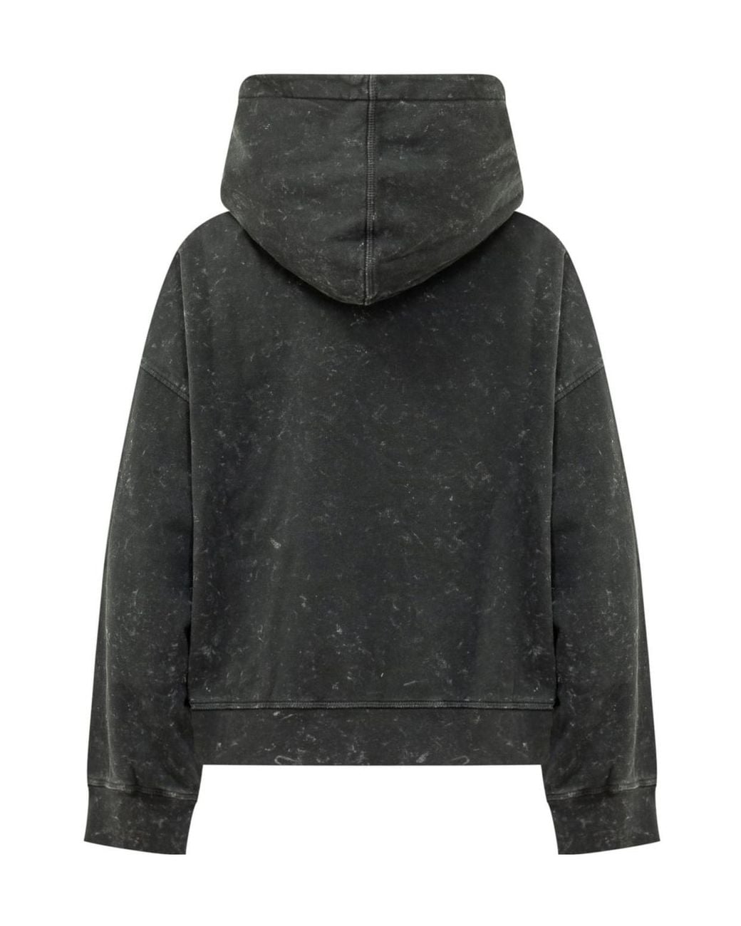 Ganni Black Isoli Cropped Printed Hoodie
