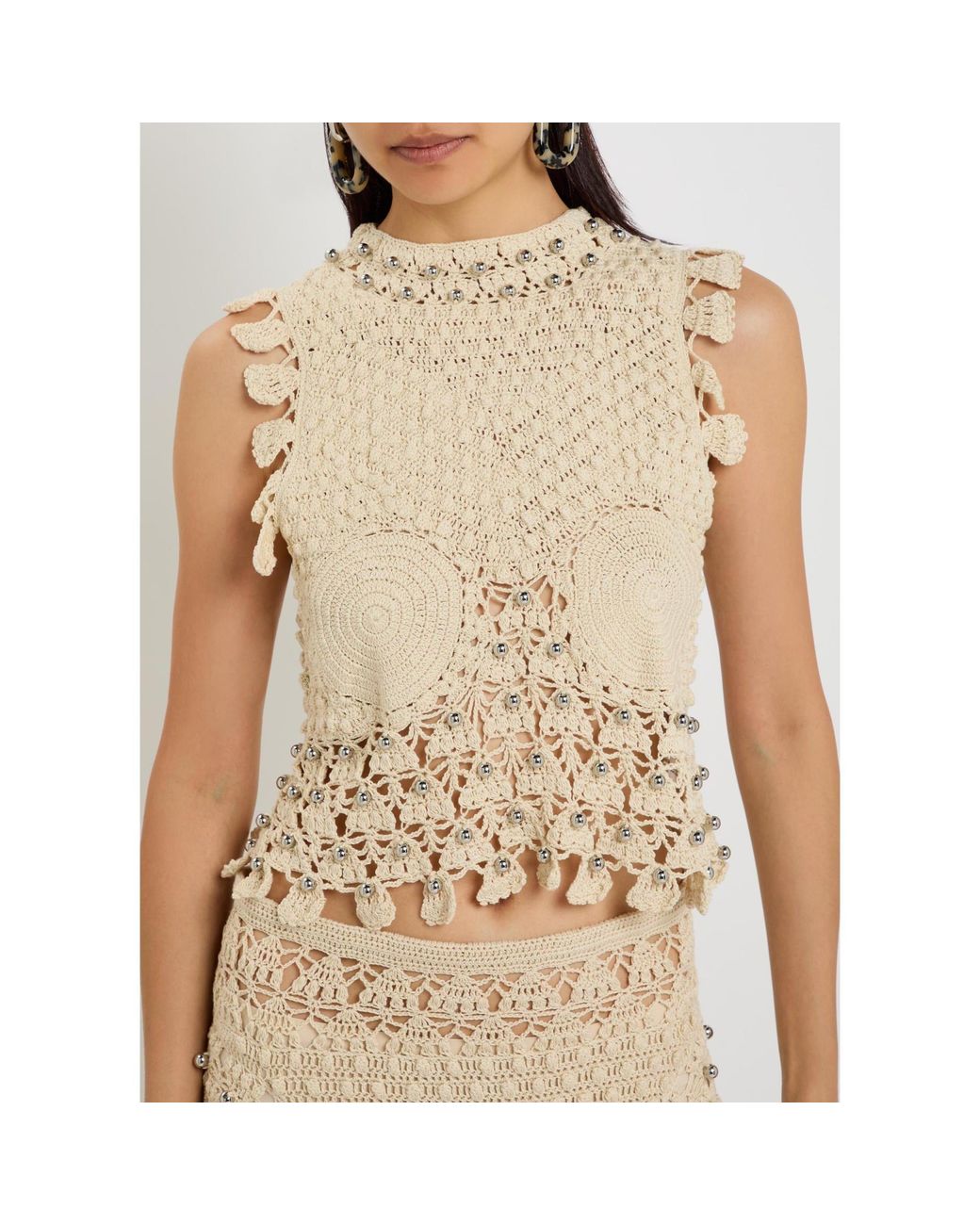 Rabanne Natural Slim-Fit Cropped T-Shirt