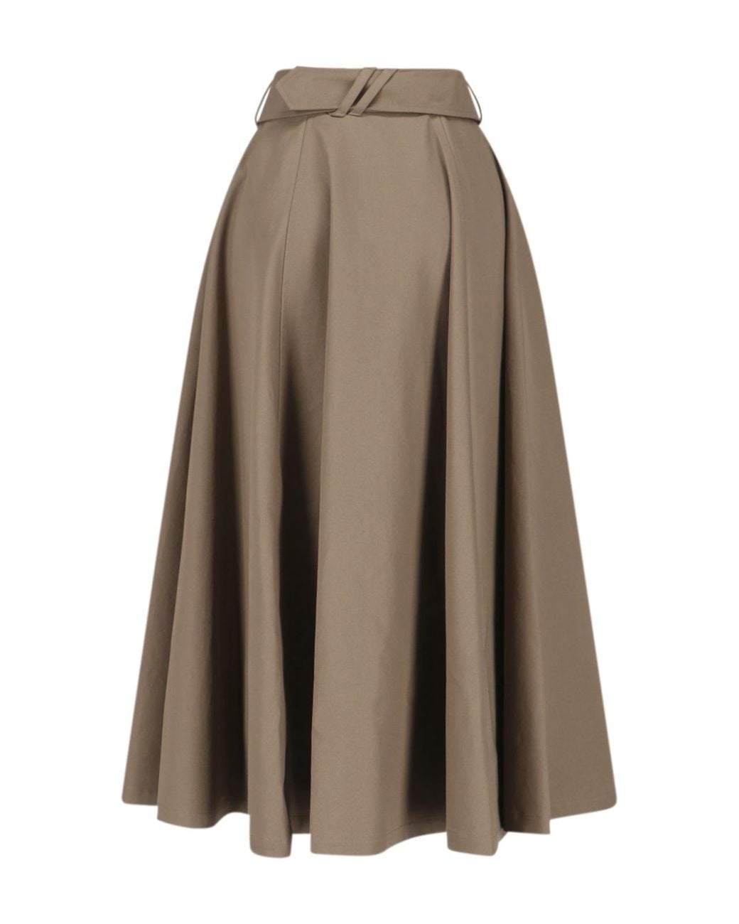 Burberry Brown Gabardine Trench Midi Skirt